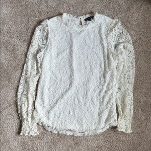 Adrianna Papell Ivory Lace Blouse
